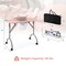 Pink Foldable Manicure Nail Table with 4 Lockable Wheels and LED Table Lamp